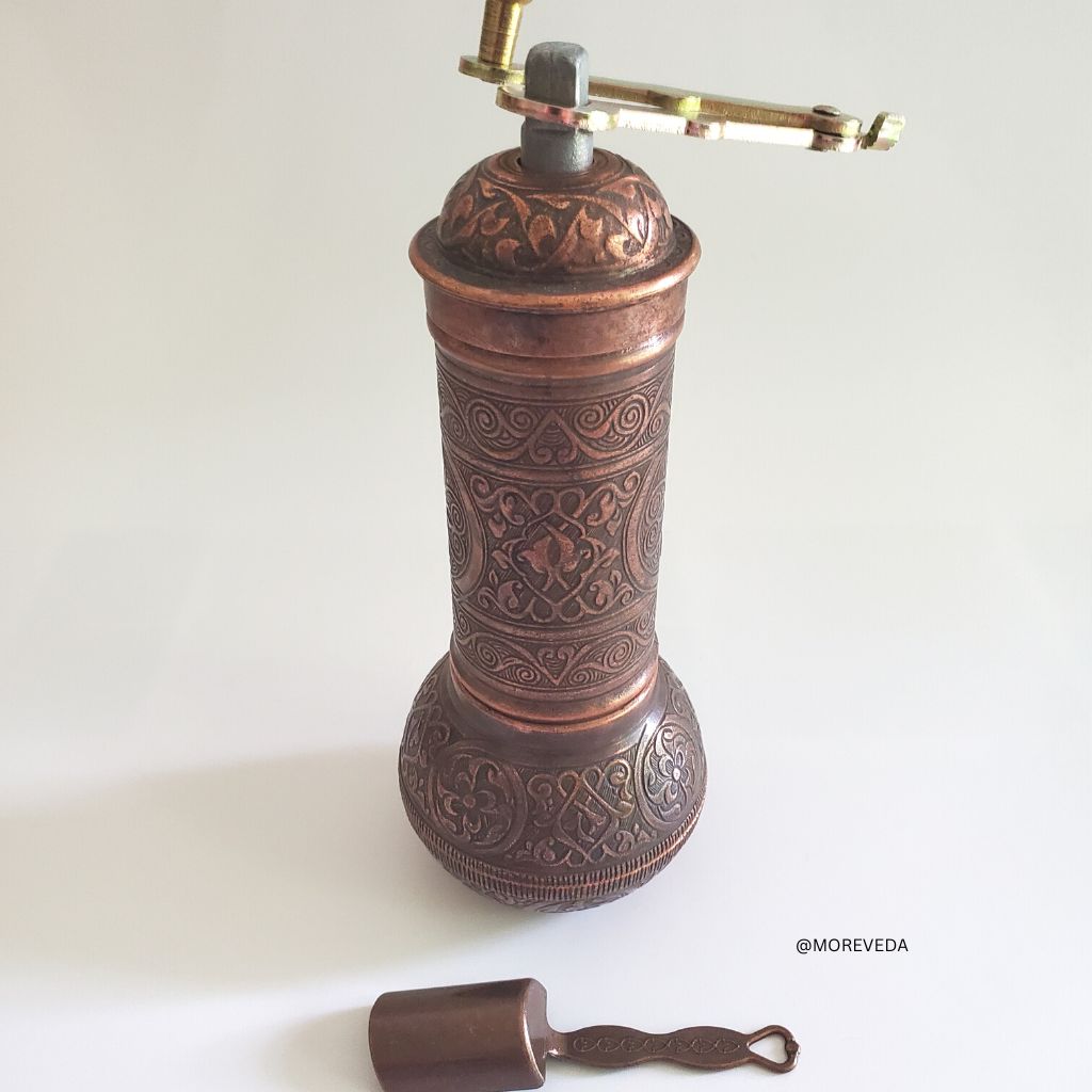Manual Coffee Bean Grinder | Copper Mill With Scoop